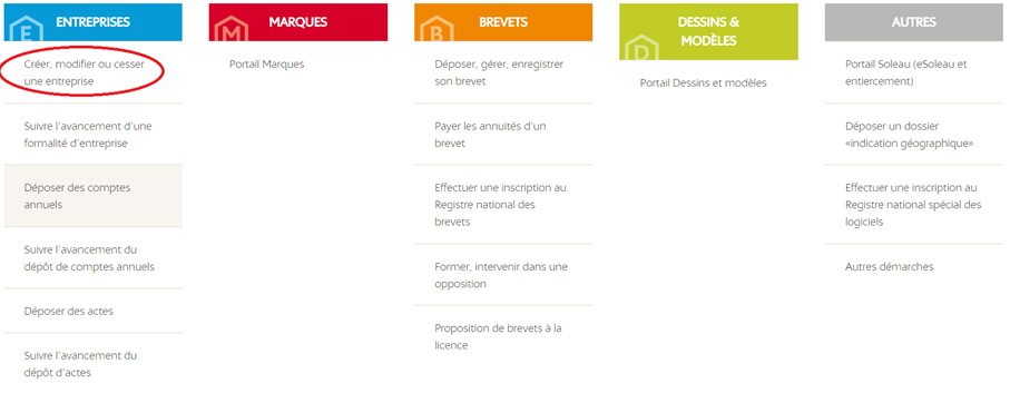 Guichet Unique - Créer, modifier ou cesser son entreprise